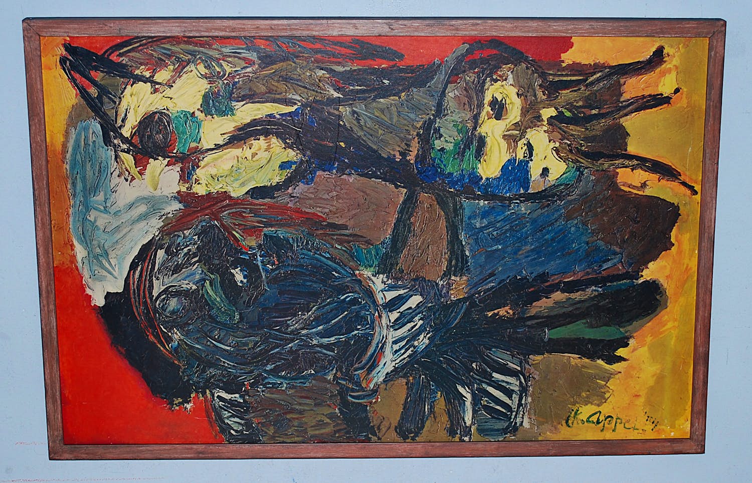Karel Appel - Twee vogels - antiquarische druk uit de jaren 50 - mooi ingelijst kopen? Bied vanaf 150!