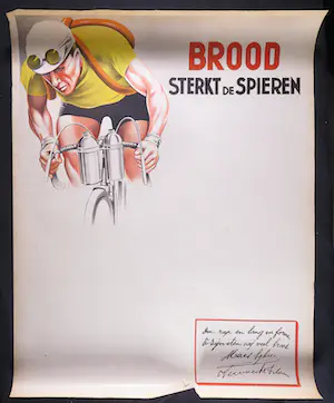 Niet of onleesbaar gesigneerd - Affiche, Brood sterkt de spieren kopen? Bied vanaf 1!