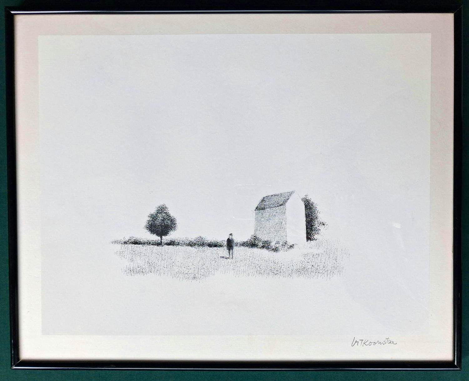 Metten Koornstra - landschap met eenzame man kopen? Bied vanaf 60!