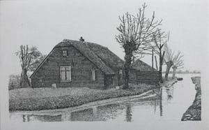 Han van Hagen - Ets - 'boerderij Zuideinde' - 1982 - 12/50 kopen? Bied vanaf 10!