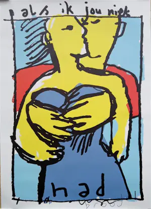 Herman Brood - Kleurengiclee ALS IK JOU NIET HAD op Canvas kaufen? Bieten Sie von 85!