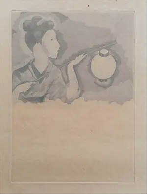 Tsugouharu Leonard Foujita - Girl with Lampion kopen? Bied vanaf 1!