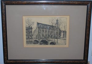 Marius Johannes Janssen - 2 etsen: Leiden Rijksuniversiteit & Westertoren Amsterdam kopen? Bied vanaf 30!