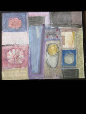 Will Leewens - Abstracte compositie in vormen - Aquarel kopen? Bied vanaf 1!