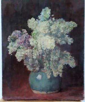 Jan Rinke - (1863-1922) Stilleven hortensia's in gemberpot, olieverf kopen? Bied vanaf 69!