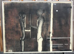 Werner Moonen - Ingelijste ets: Deelstok - 1976 (Groot werk!) kopen? Bied vanaf 139!