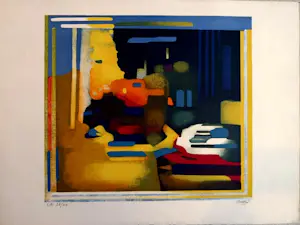 Roland Bierge - Lithographie d'art abstrait kopen? Bied vanaf 140!