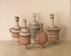 Gerardo Pita - Potloodtekening, Stilleven met aardewerk - Ingelijst kopen? Bied vanaf 750!