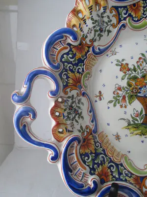 Niet of onleesbaar gesigneerd - Desvres - vintage grote bord/schotel kopen? Bied vanaf 1!