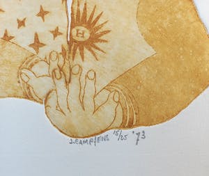 Jan Campfens - Haring happende skinheads, aquatint ets kopen? Bied vanaf 35!