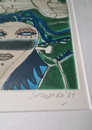 Corneille - Ets - gesigneerd - ingelijst - 1981 kopen? Bied vanaf 1!