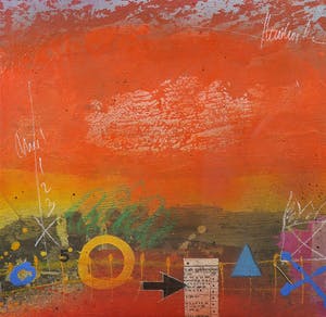 Theo Koster - Zeefdruk en collage op doek, Zonder titel (met ophangsysteem) kopen? Bied vanaf 35!