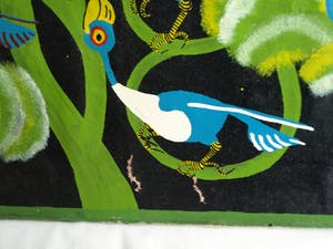 Niet of onleesbaar gesigneerd - Acrylverf op doek , “Vogels in de Boom” – 77 x 64 cm kopen? Bied vanaf 1!