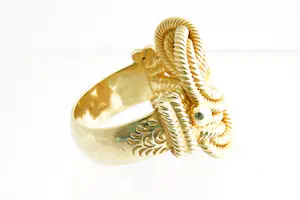 68 - Grote & zware (26gr) Surinaamse 18 Krt geelgouden heren "mattenklopper"ring kopen? Bied vanaf 960!