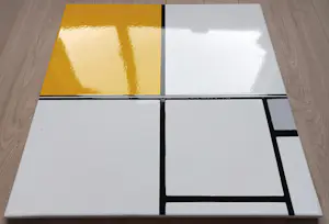 Piet Mondriaan - Composition B, with Double Line and Yellow and Gray, emaille op metaal (unica) kopen? Bied vanaf 450!