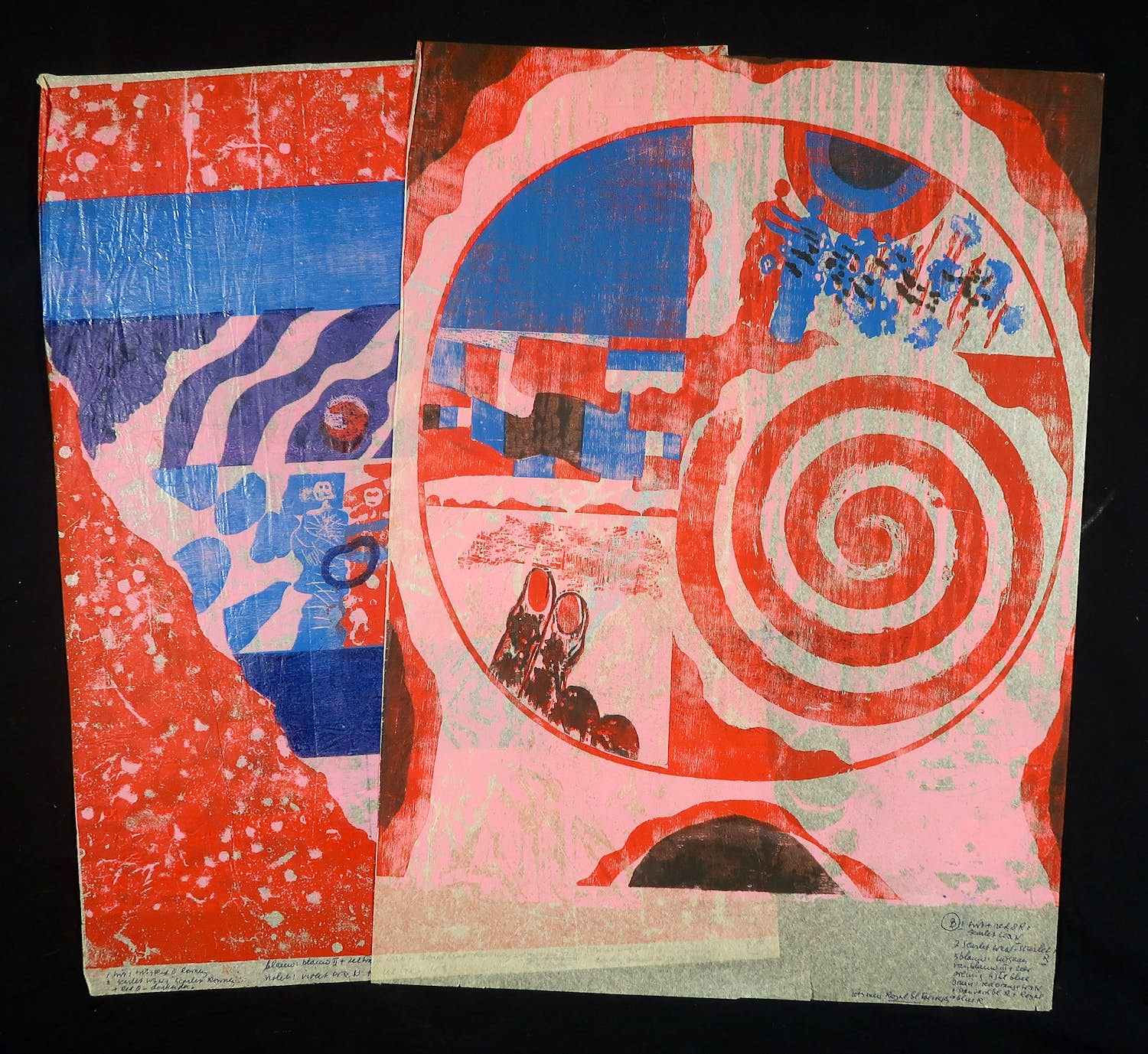 Jef Diederen - Houtsnede, Lot met twee proefdrukken kopen? Bied vanaf 1!