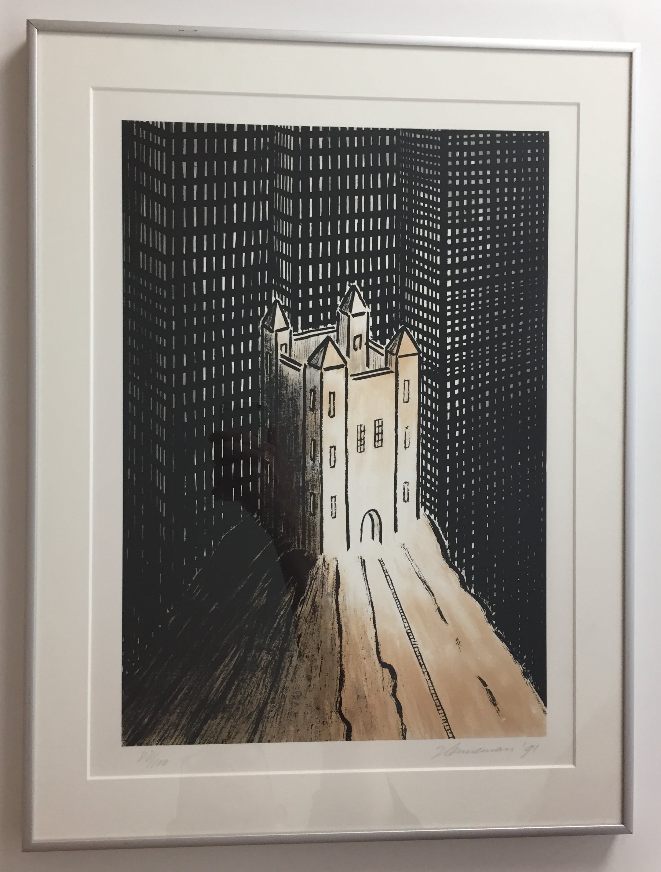 Jeroen Henneman - kleurenzeefdruk, 'De berg', 1991 (INGELIJST) kopen? Bied vanaf 199!