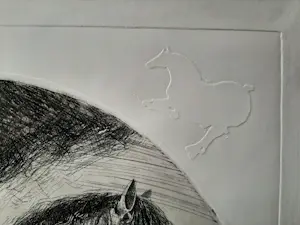 Willem Snitker - Ets, blinddruk, titel, Sint Sebastiaanpaard kopen? Bied vanaf 30!