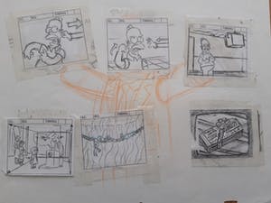 Matt Groening - origineel storyboard The Simpsons, ingelijst + certificaat kopen? Bied vanaf 99!