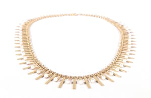 14K Goud - Zeer mooi gouden collier met pareltjes kopen? Bied vanaf 800!