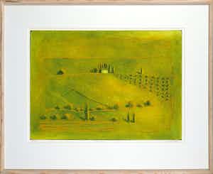 Elmar Gille - Kleurenets, Toscana - Ingelijst verkocht voor € 50!