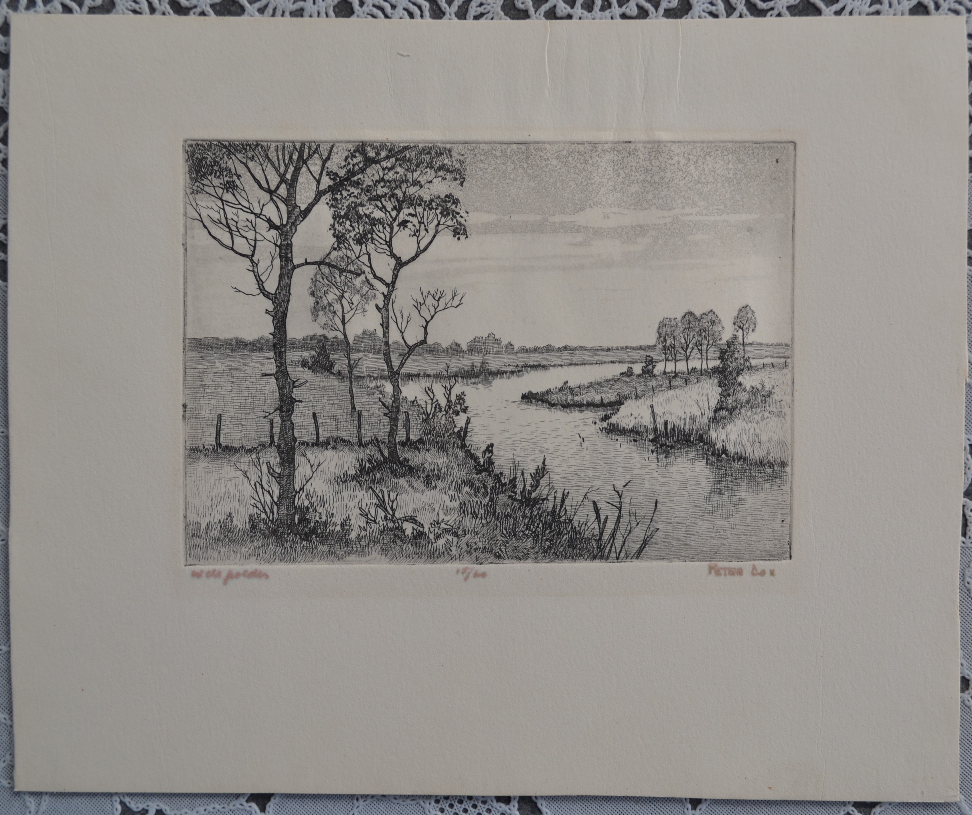 Peter Cox - Ets - In de polder - Gesigneerd - oplage 15/60 kopen? Bied vanaf 20!