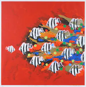 Gino Sauerbier - Zeefdruk, Join the party - Ingelijst kopen? Bied vanaf 50!