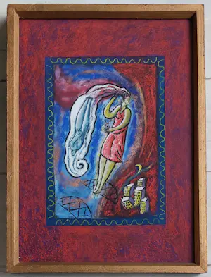 Jacques Tange - Compositie met figuren - Ingelijst kopen? Bied vanaf 225!