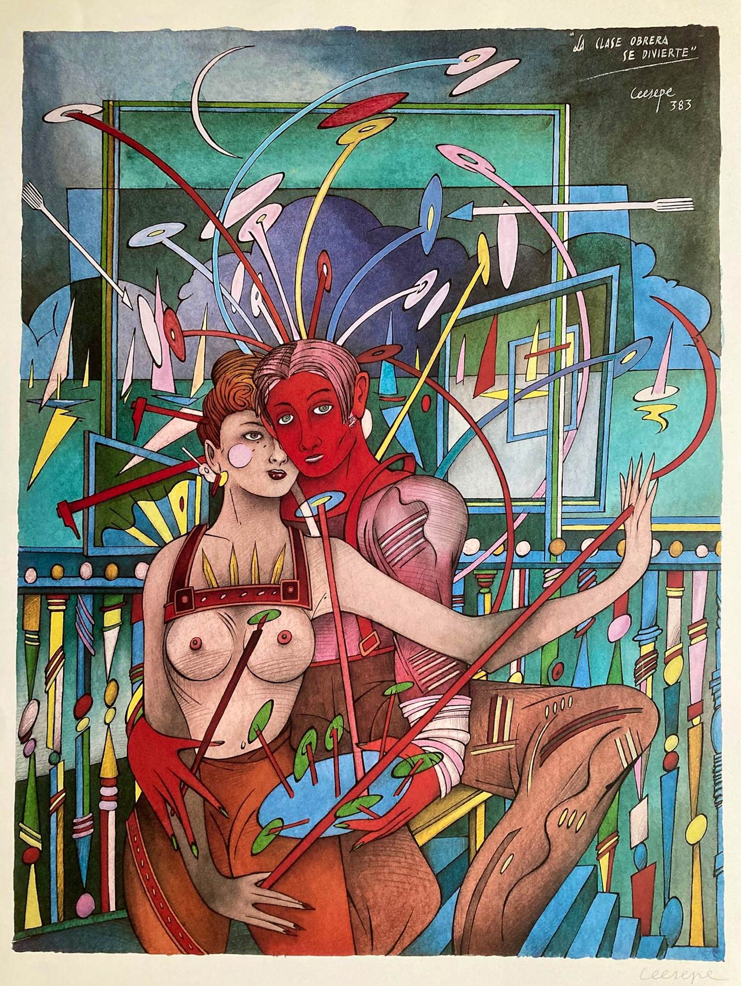 Carlos Ceesepe - Affiche Expositie Galerie Lambiek , La clase obrera - 1990 kopen? Bied vanaf 80!