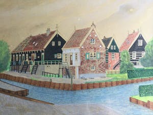 Daniel Cornelis Kerkhoven - Beeld van Marken | Gouache/tekening (ingelijst) kopen? Bied vanaf 35!