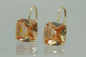 44- Elegant paar 14krt gouden oorhangers BLUSH met facetgeslepen stenen kopen? Bied vanaf 100!