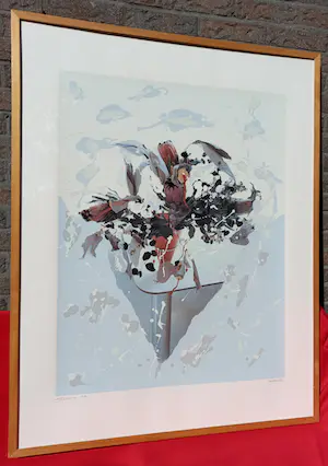 Ger van Elk - Pale London Blue, zeefdruk op fotolitho (ingelijst, groot!) kopen? Bied vanaf 395!