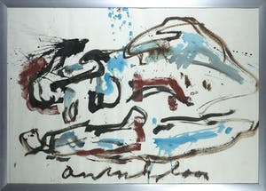 Anton Heyboer - Gemengde techniek op papier, Zonder titel - Ingelijst (Groot) kopen? Bied vanaf 160!