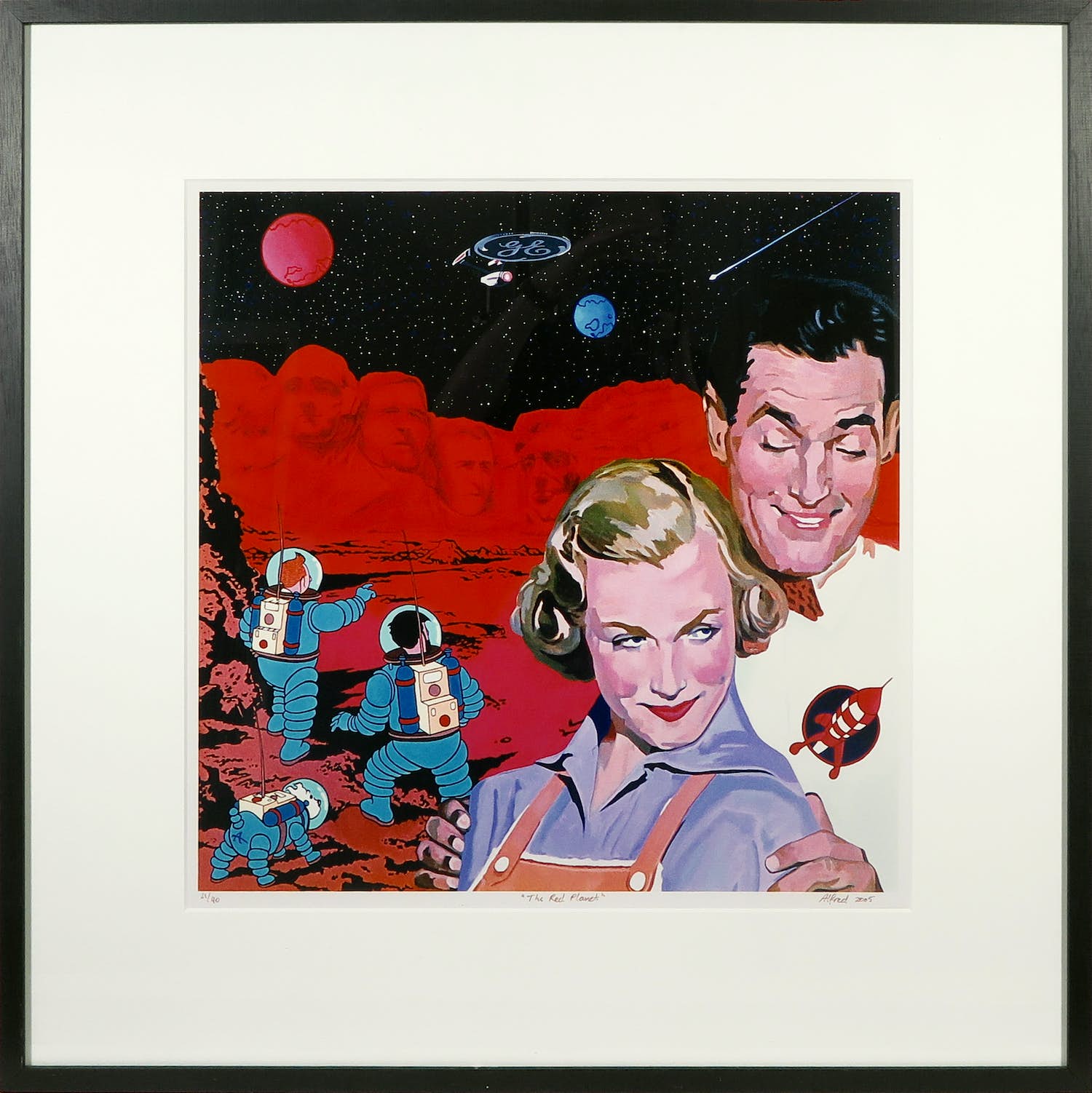 Alfred Degens - Lambdaprint, The red planet - Ingelijst verkocht voor € 1!