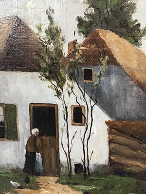 Niet of onleesbaar gesigneerd - Eenvoudig boerenerf. kopen? Bied vanaf 1!