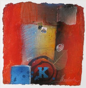 Theo Koster - Zeefdruk en collage, Zonder titel - Ingelijst kopen? Bied vanaf 40!
