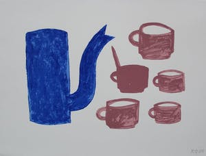 Klaas Gubbels - Zeefdruk: kan met kopjes - 2005 kopen? Bied vanaf 275!