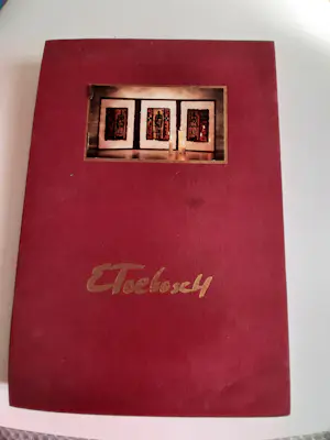 Eric Toebosch - 3 luik Zeefdrukken, titel,Nur die Liebe rettet uns,Alleen liefde kan ons redden kopen? Bied vanaf 40!