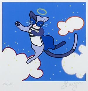Shunyam - Zeefdruk, Kat in de wolken - Ingelijst kaufen? Bieten Sie von 35!