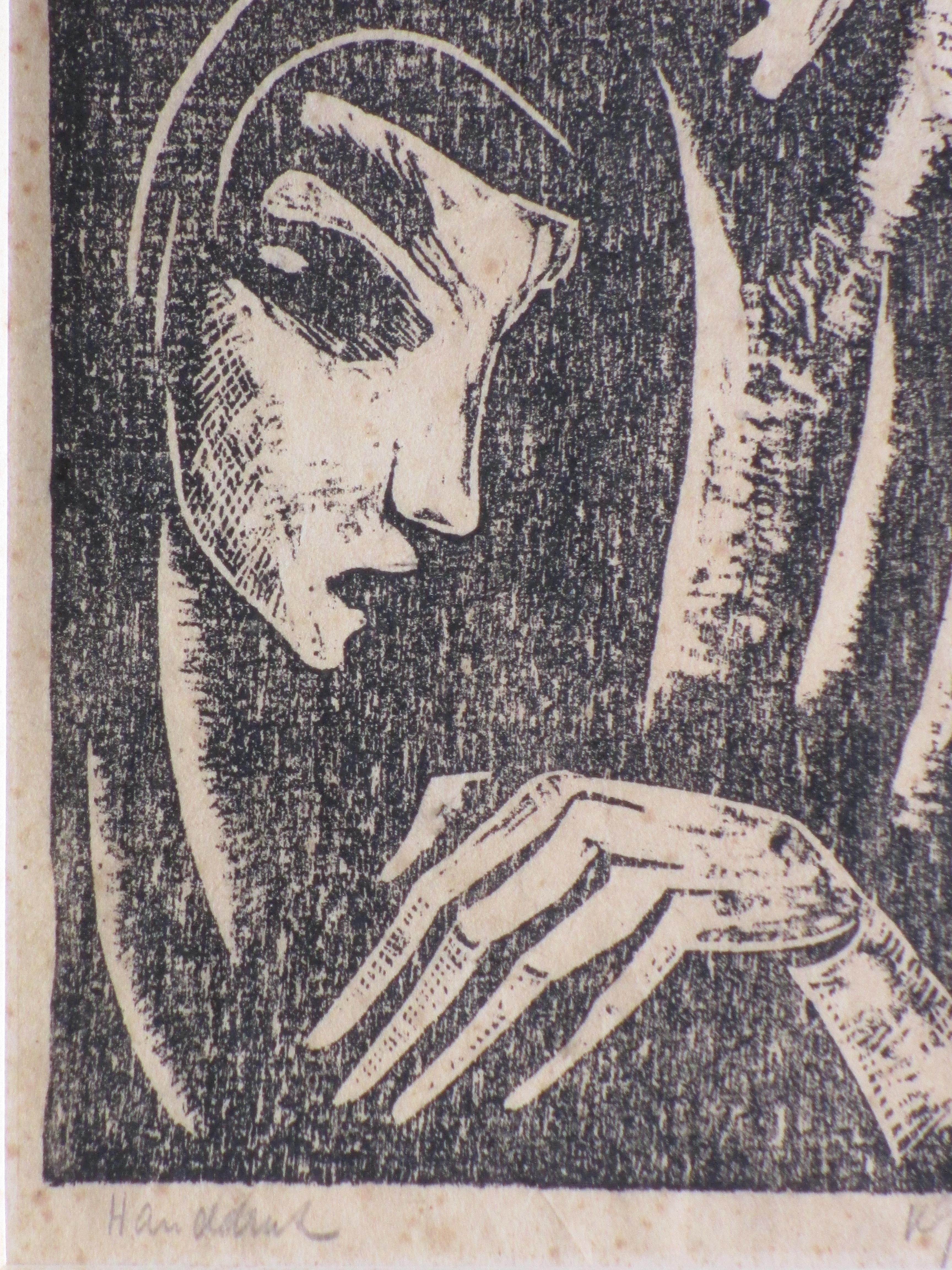 Karel van Veen - Man en Vrouw - Houtsnede kopen? Bied vanaf 65!