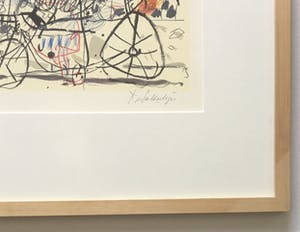 Kees Salentijn - op de fiets - fraaie zeefdruk - ingelijst kopen? Bied vanaf 115!