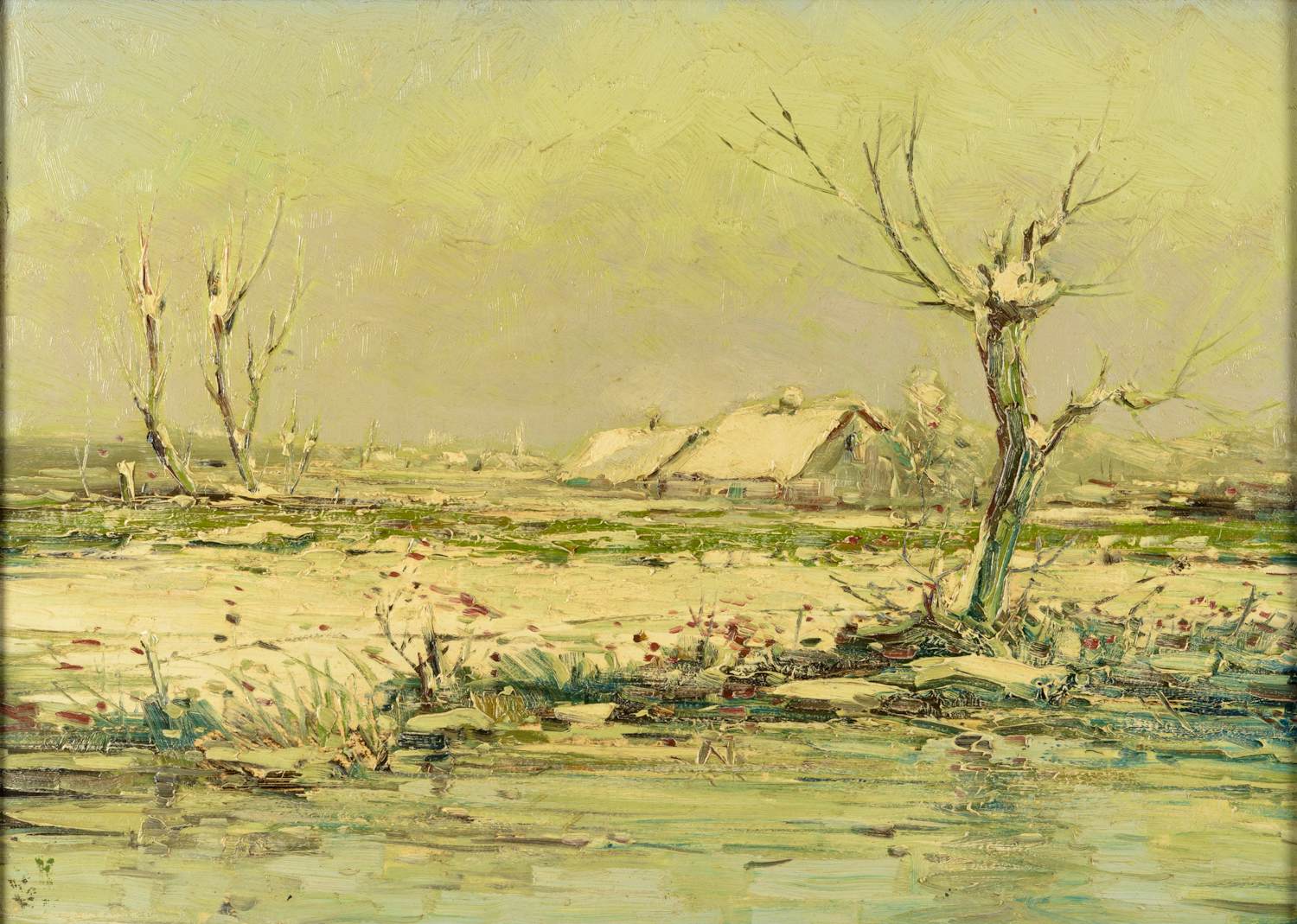 Janus Sibens - Winterlandschap kopen? Bied vanaf 100!