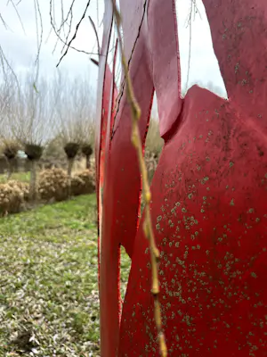 Bruno Guiheneuf - Rood stalen abstract buitenobject kopen? Bied vanaf 1000!