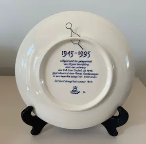 Carel Lion Cachet - Platelen wandbordje 50 jaar bevrijding voor Royal Goedewaagen - oplage 2500 stuk kopen? Bied vanaf 1!