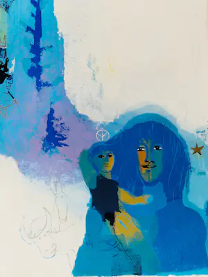 Adi Holzer - Grote 1972 gemengde (druk)techniek collage "Traunstein madonna" gesigneerd kopen? Bied vanaf 67!