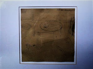 Bart Baele - Belgie - Doorleefde Kunst - Tekening - slapende Kat - gesigneerd 1997 kopen? Bied vanaf 1!