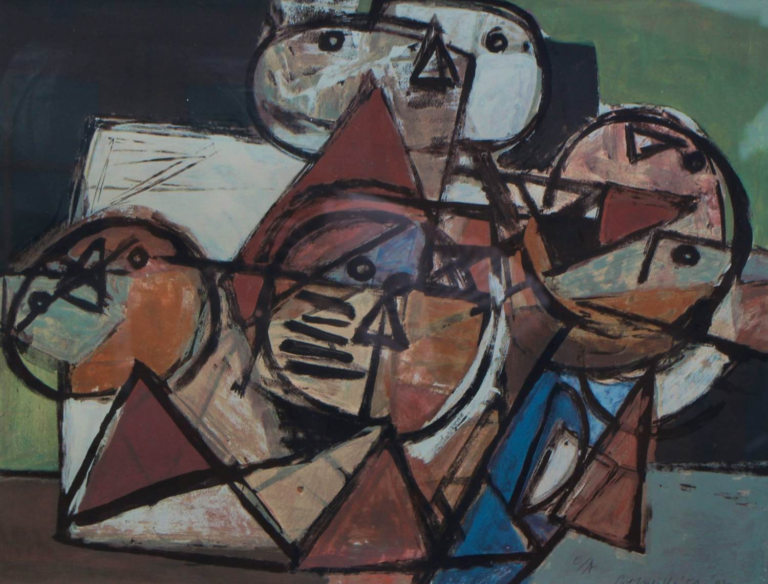 Corneille - Ingelijste zeefdruk: Visages - 1987 verkocht voor € 499!