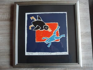 Hans Innemee - Zeefdruk. Titel. "Kwaak, kwaak". kopen? Bied vanaf 50!