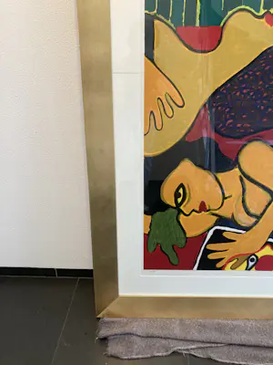 Corneille - Groots ingelijste en imposante litho: "DEUX FEMMES" kopen? Bied vanaf 800!