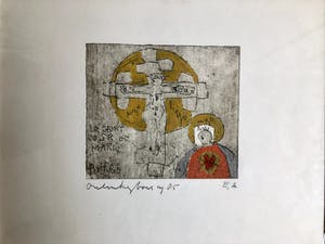 Anton Heyboer - Kruisiging - Ets E.A., Ingelijst kopen? Bied vanaf 240!